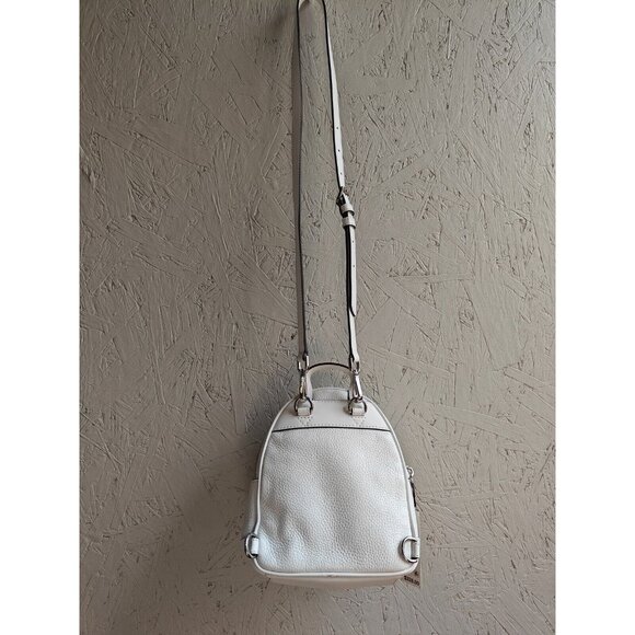 MICHAEL KORS Brooklyn pebbled leather mini backpack crossbody WHITE-Only 1 strap main image 8
